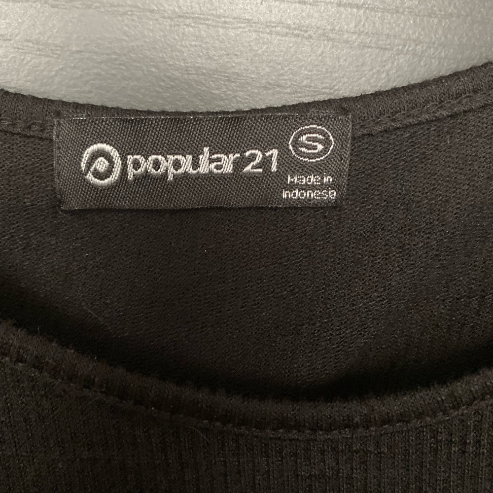 Women’s Black Ribbed Top - Picture 2 of 3